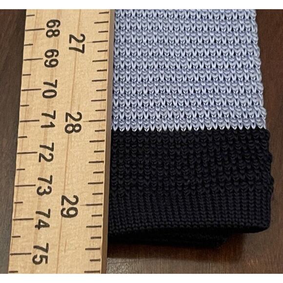 Harrison Blake Blue White Hand Made 100% Polyester Men’s Knitted Neck Tie - Picture 5 of 10